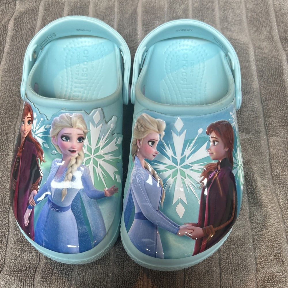 Crocs Fun Lab Frozen Size 1 Ice Blue 206804-ICBL toddler shoes